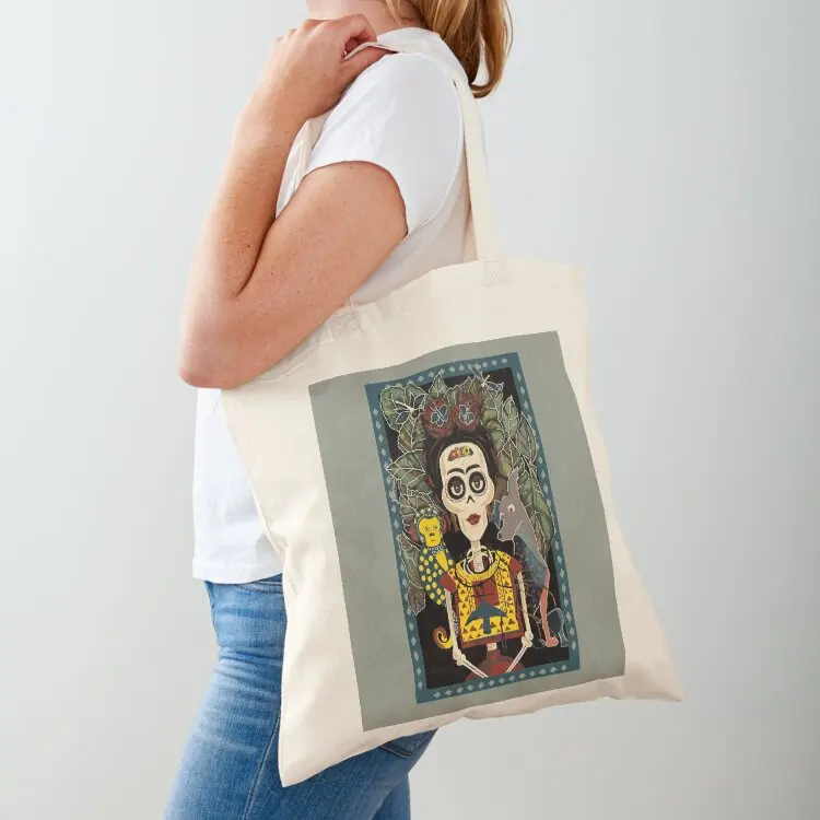 

Self Portrait with Alebrijes Tote Bag Lady bag reusable shopping bags Canvas shoulder bag Women bags