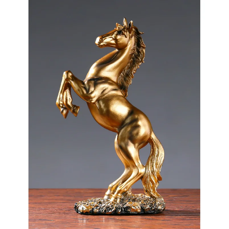 European Style Home Resin Victory Horse Statue, Living Room ,Cabinet,Office Desktop Decoration  Animal Figurines
