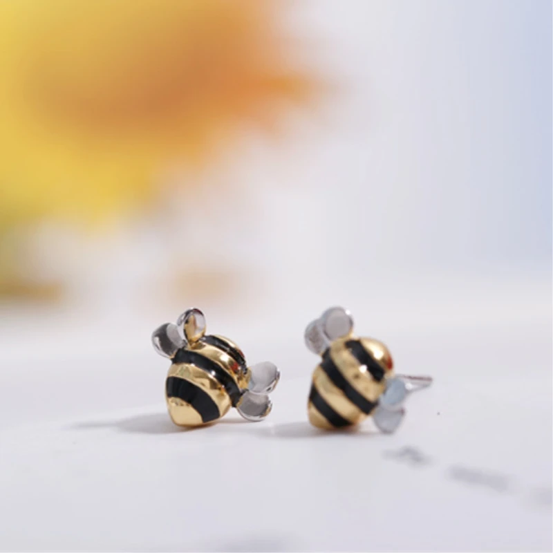 Sole Memory Cute Bee Clavicle Chain 925 Sterling Silver Necklace For Women Jewelry Party Birthday Gift NE006 view 5