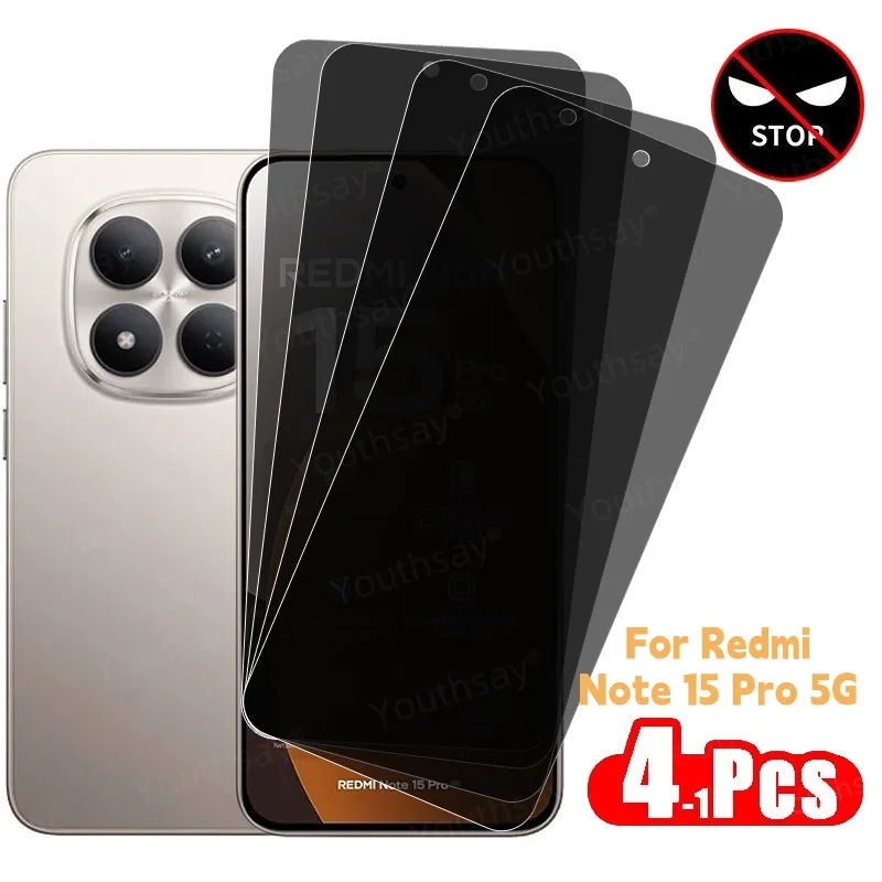 واقي شاشة الخصوصية لهاتف Redmi Note 15 Pro 5G من الزجاج المقسى مضاد للتجسس واقٍ مضاد للظهور فيلم Redmi Note 15 Pro #1