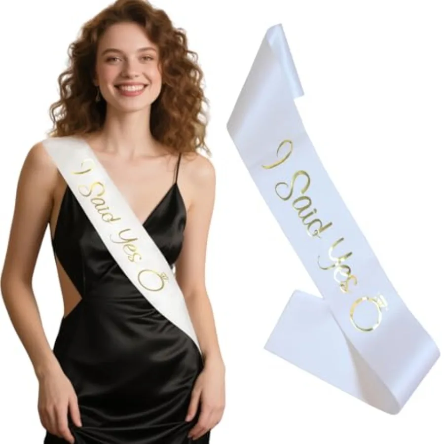 

Gold Sash for Future Mrs Engagement Proposal Bachelorette Party Bridal Shower Wedding Party Favors Accessories Supplies White