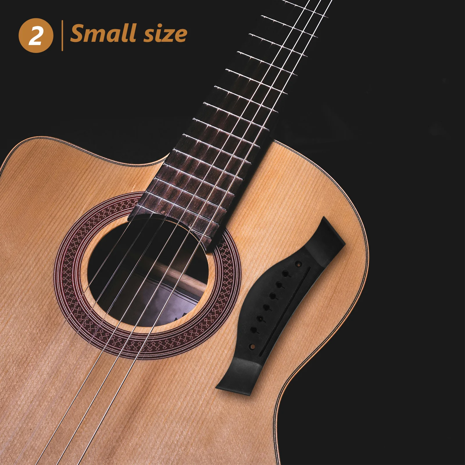 

4Pcs Acoustic Guitar Bridge Wooden Replacement Set Durable Pins for Acoustic Guitar Bridge Saddle Replacement Ebony Strings