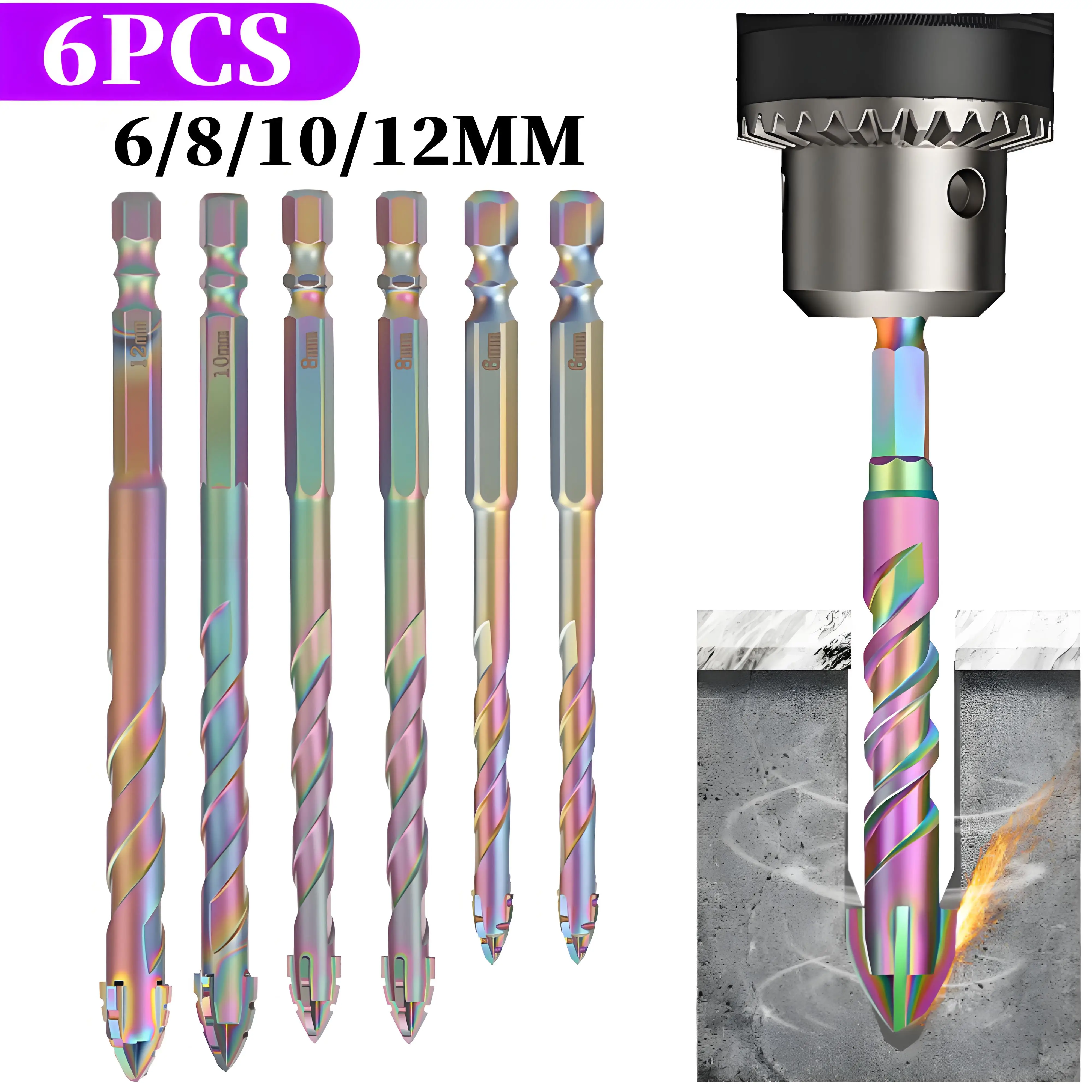 

Модернизированные эксцентриковые сверла из твердосплавного сплава для плитки, стекла, дерева, цемента, металла, высокопрочные эксцентриковые сверла с шестигранным хвостовиком 1/4 дюйма