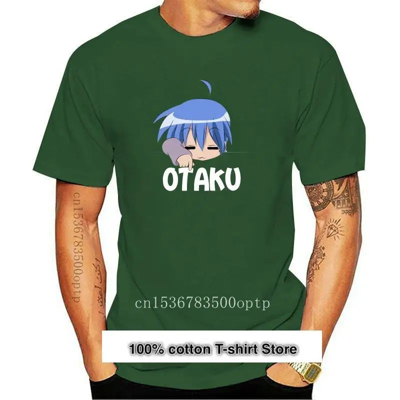 Camiseta de Anime japonesa Otaku Konata Izumi, camiseta negra de alta calidad