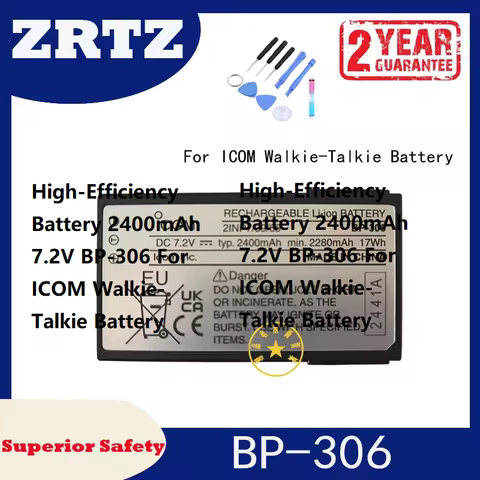 High-Efficiency Battery 2400mAh 7.2V BP-306 For ICOM Walkie-Talkie Battery