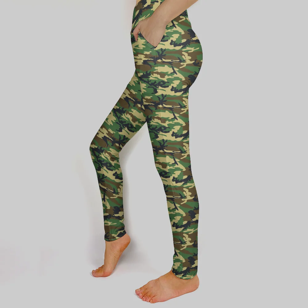 LETSFIND Super Soft 3D Camouflage Digital Printing Pockets Pants Fashion High Waist Fitness Women Inside Pockets Sexy Leggings