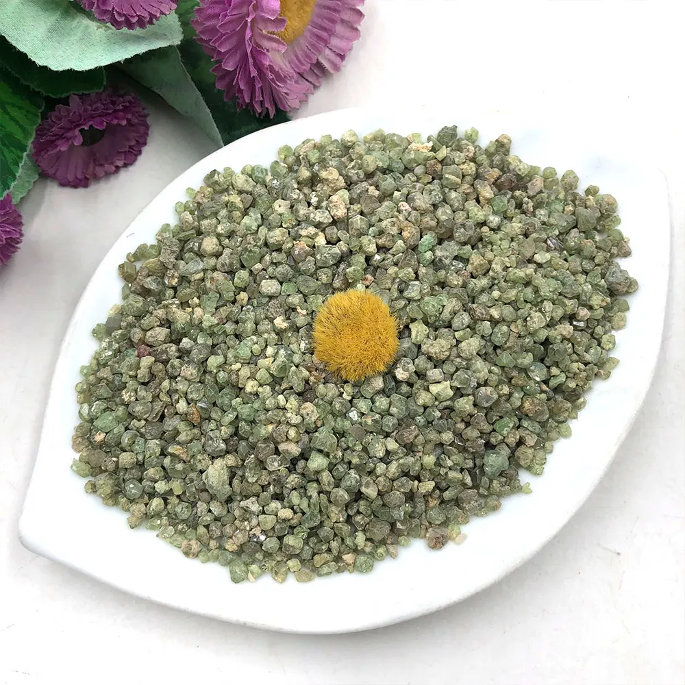 50g/Pack Natural Raw Stone Demantoid Garnet Chips Crystals Quartz Mineral Specimen Collectible Healing Rough Gemstone Home Decor