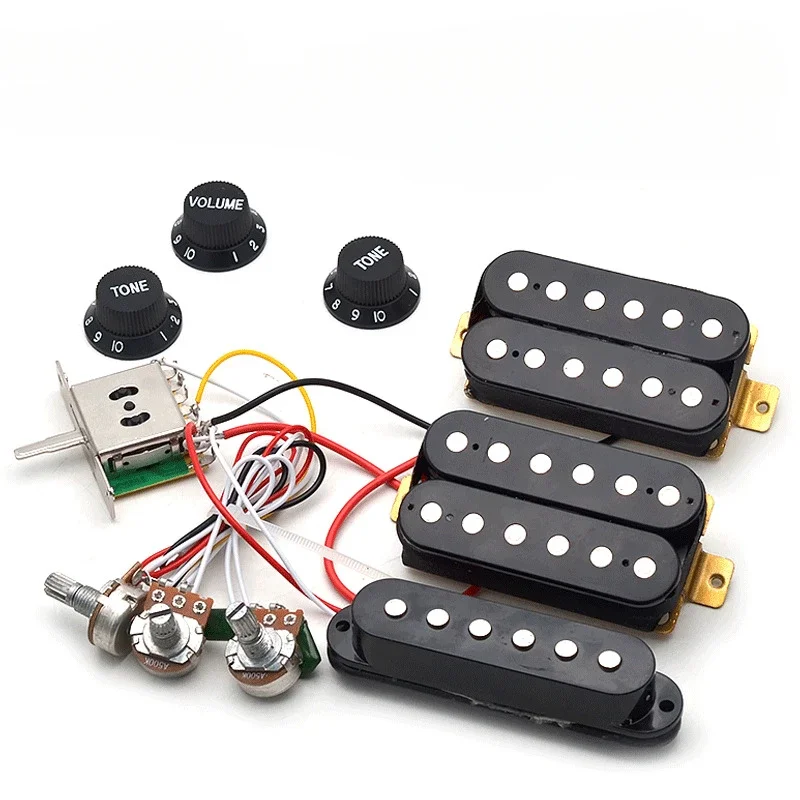 

ST electric guitar pickup line assembly with dual single and double pickup 500K potentiometer HSH 6.35 output hole