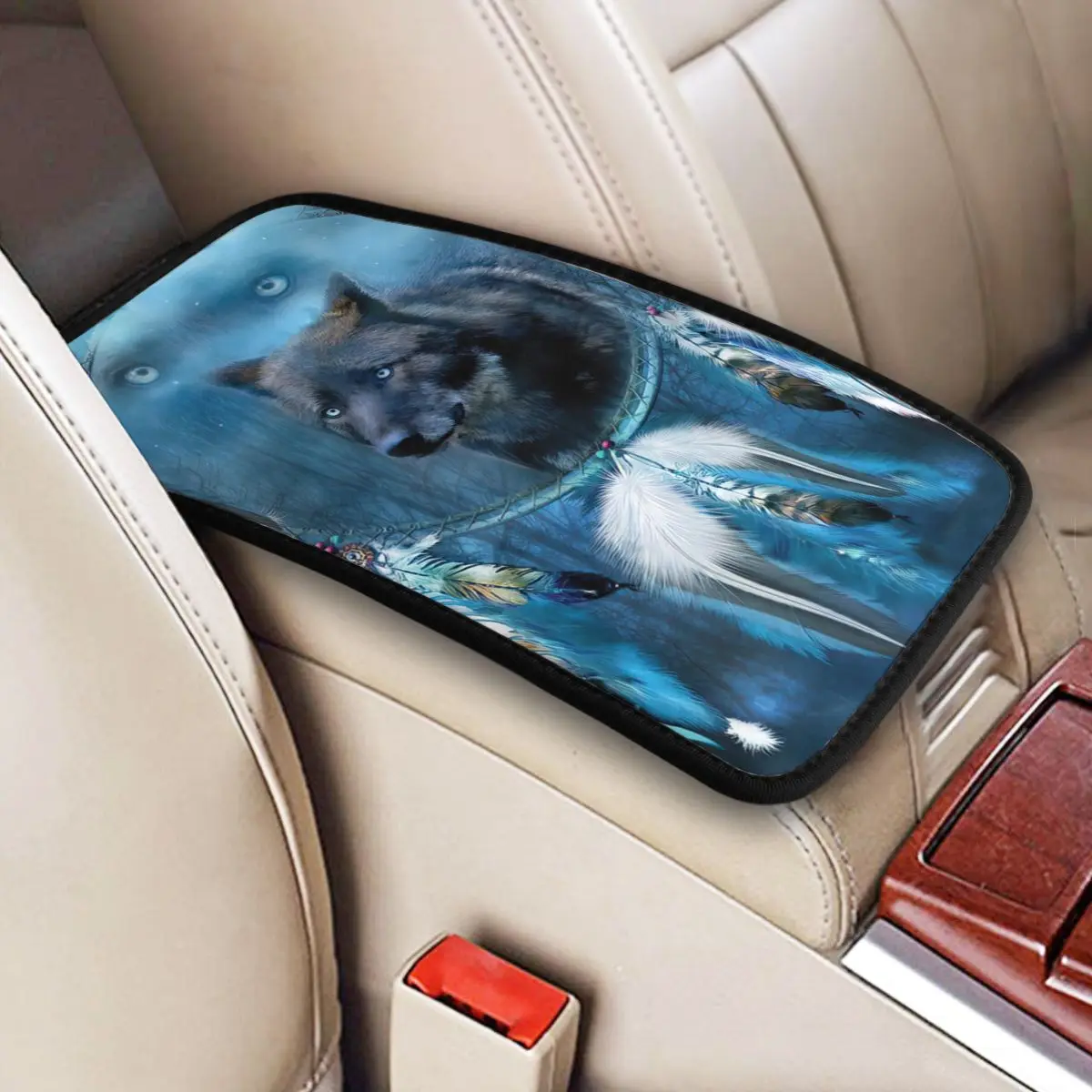 

Dream Catcher Midnight Spirit Car Accessories Car Handrail Box Cushion Custom Print Non-slip Car Armrest Cover