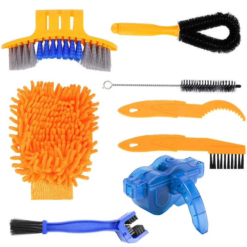 Bike Cleaning Kit Bicycle Chain Cleaner Scrubber Brushes Mountain Bike Wash Tool Set Cycling Bicycle Repair Tools Accessories