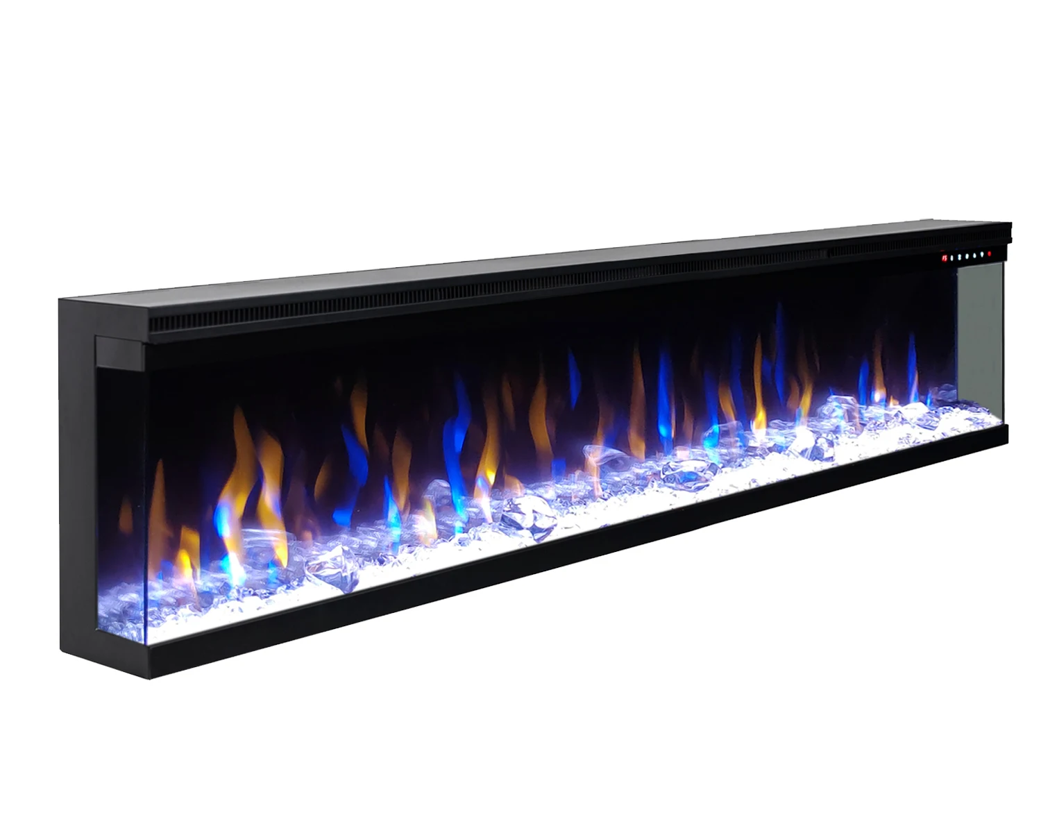 Built-in Realistic 6 -Color Flame Remote Control  Electric Heater 3 Side Glass Fireplace for Home