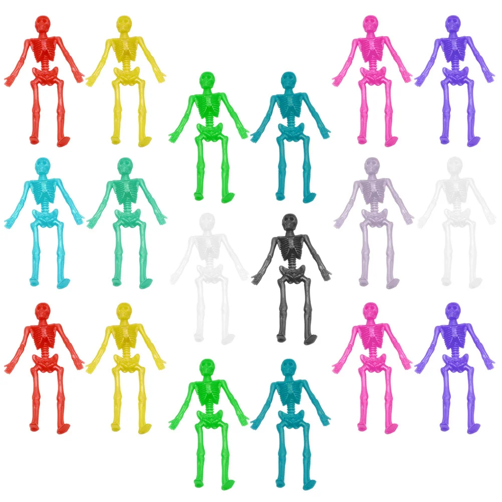 36 Pcs Soft Rubber Skull Frame Prank Toys Kids Vent Relief Portable Pressure Playthings Halloween Stretchy