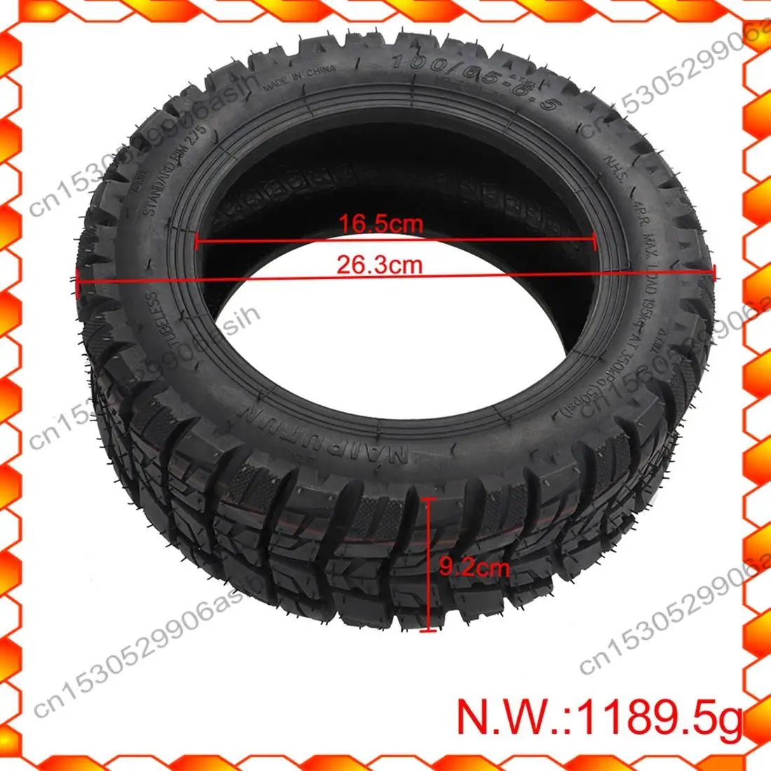 -AT52 11 بوصة 100/65-6.5 سكوتر كهربائي فراغ عجلة الإطارات إطارات دون أنابيب ل Dualtron DT توسيع الإطارات على الطرق الوعرة مع صمام الإطارات