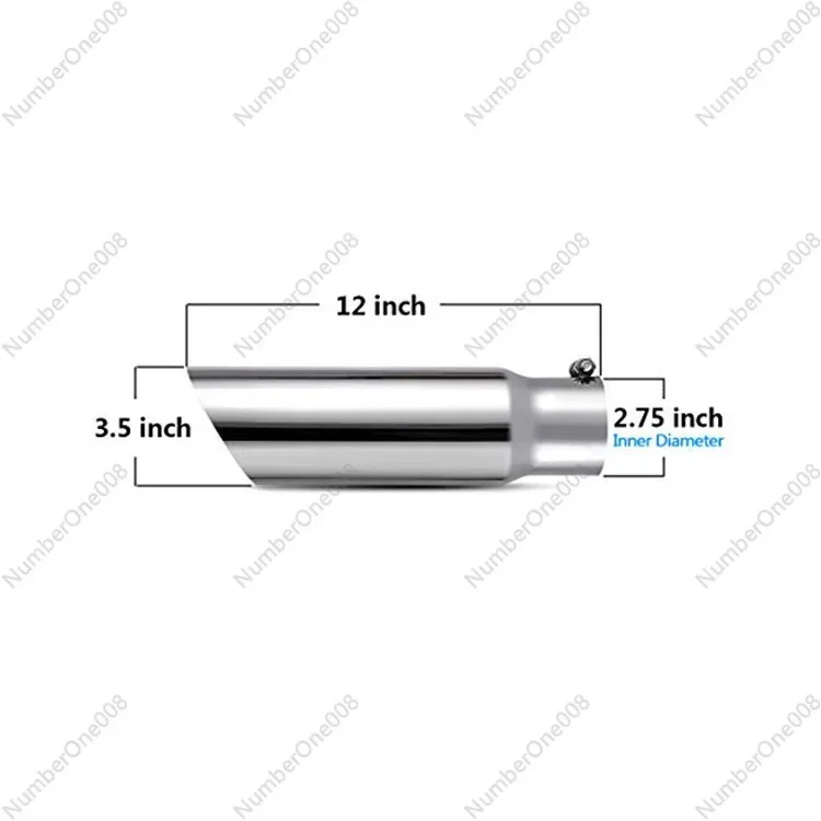 Factory Direct Cross-Border Amazon Model Suitable for Car Modified Pieces Exhaust Pipe Black Silver Stainless Steel Tailpipe