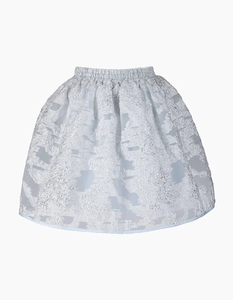 Japanese Spring and Autumn Ladies Elegant Elastic Waist Three-dimensional Seersucker Skirt Sweet Girls Short Mini Puffy Skirts