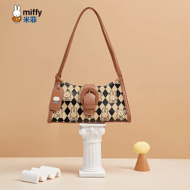 Miffy Rabbit Kawaii Anime Cartoon Armpit Bag 2026 New Style Fashion Baguette Shoulder Bag Good Looks Light Luxury French Package