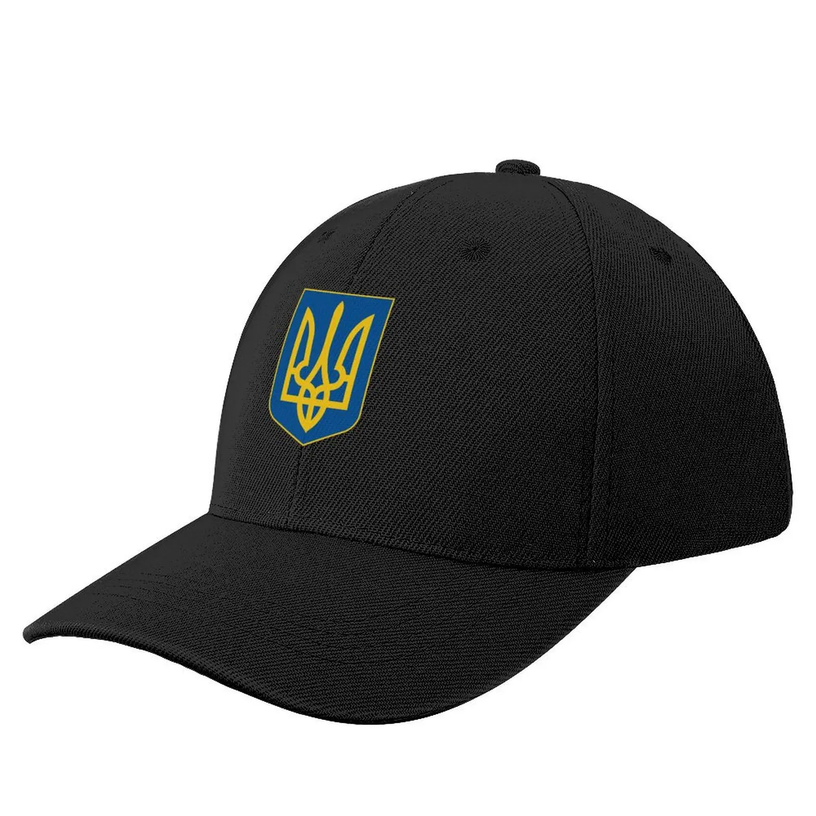 

idi nahui, A stylised trident symbol in gold on a background shield. Baseball Cap Beach derby hat Ladies Men's