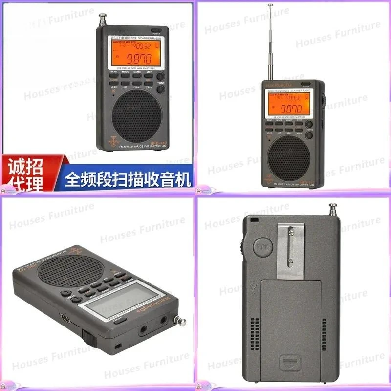 For Portable Full Band Radio Digital Display VHF UHF Receiver Shortwave AM FM Outdoor Off Road Emergency Weather Alert