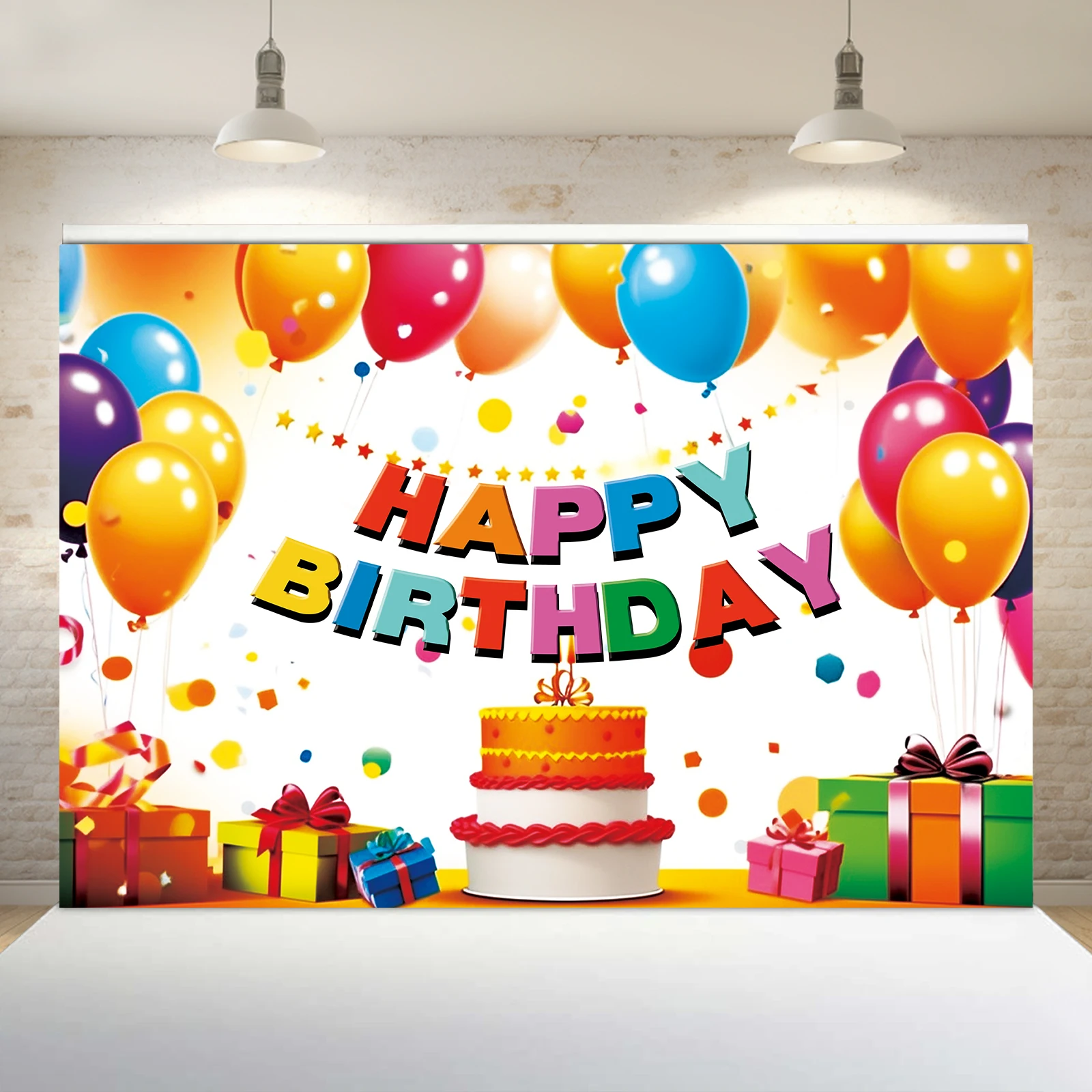 1PCS 100x150cm Happy Birthday(4) Theme Backdrop,Photography Background,Used To Gifts,Activities Or Other Party Decoration