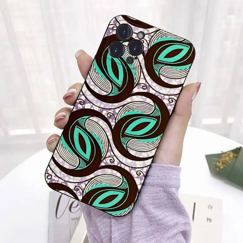 African Style Fabric Print Phone Case For iPhone 8 7 6 6S Plus X SE 2020 XR XS 14 11 12 13 Mini Pro Max Mobile Case