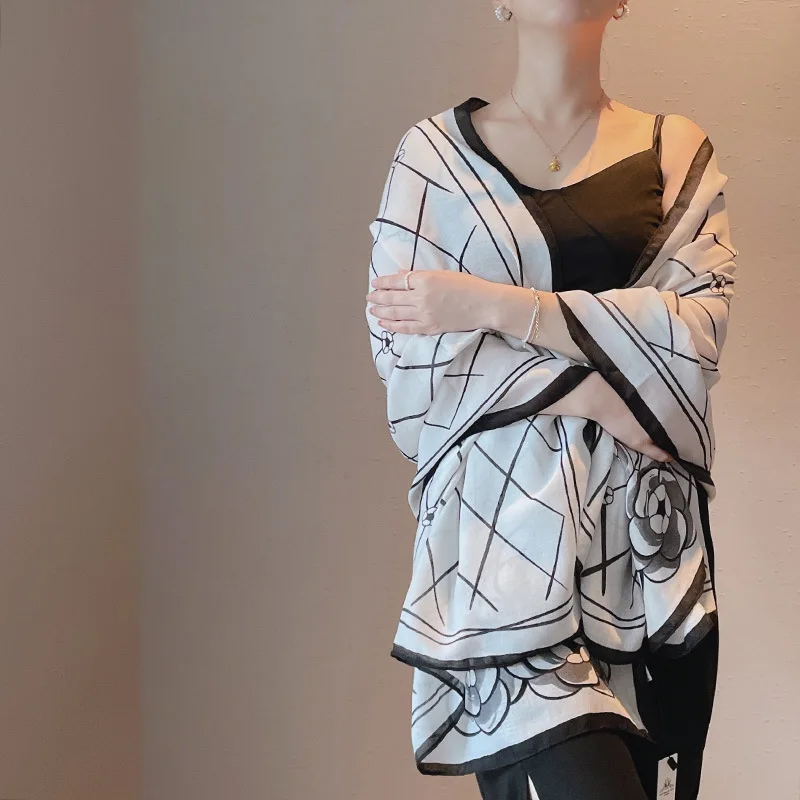 

Cotton and linen shawl travel,, outer scarf photos, beach towel, gauze scarf women, warm and stylish