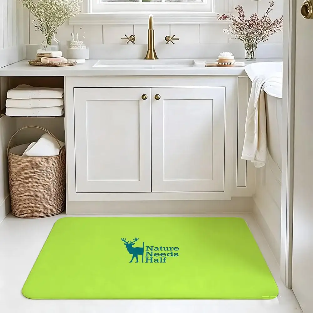 Vintage Deer Forest Logo Floor Mat carpet diatom mud bathroom quick-drying absorbent floor mat household bathroom