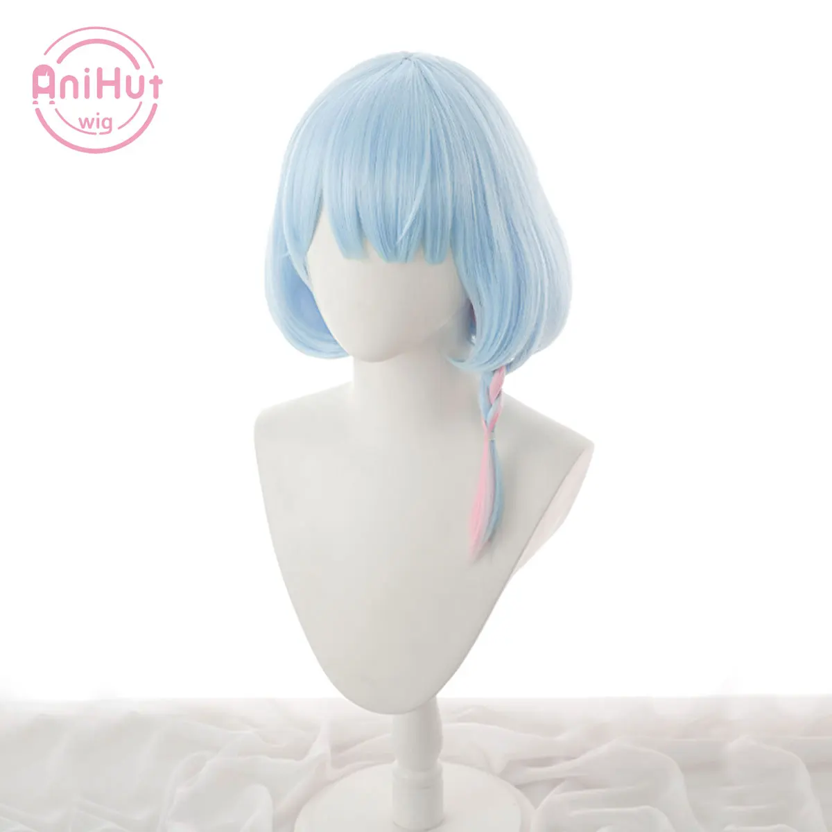 【AniHut】Arona Blue 40cm Cosplay Wig Blue Archive Straight Heat Resistant Synthetic Hair Arona Cosplay