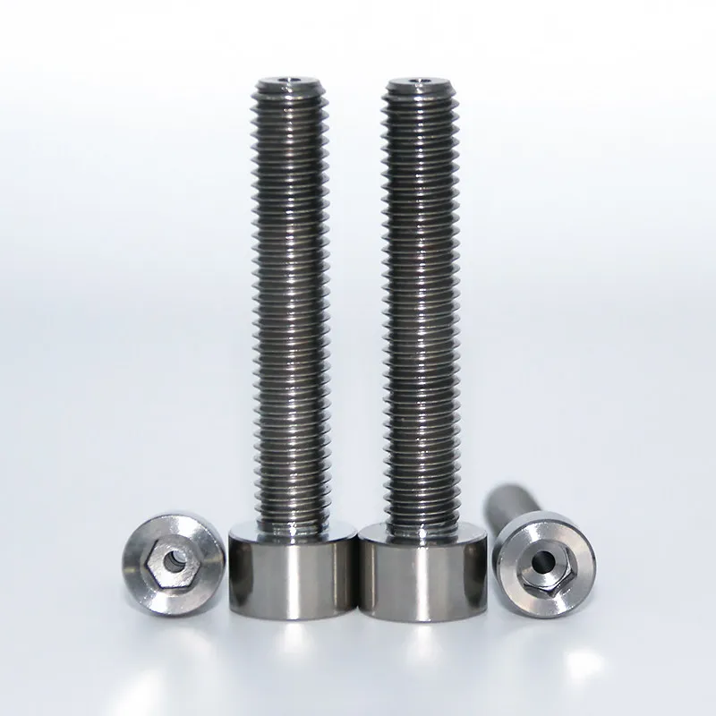Non Magnetic TC4 Titanium Hollow Venting Allen Screws Metric M8M12 Through Hole Vacuum Pressure Relief Fasteners for Semiconduct