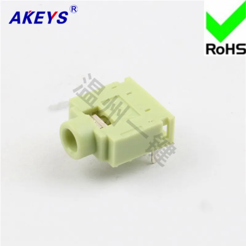 10 PCS PJ-307C Grass Green PINK 3.5 headphone socket 5 foot pin 4 fixed foot