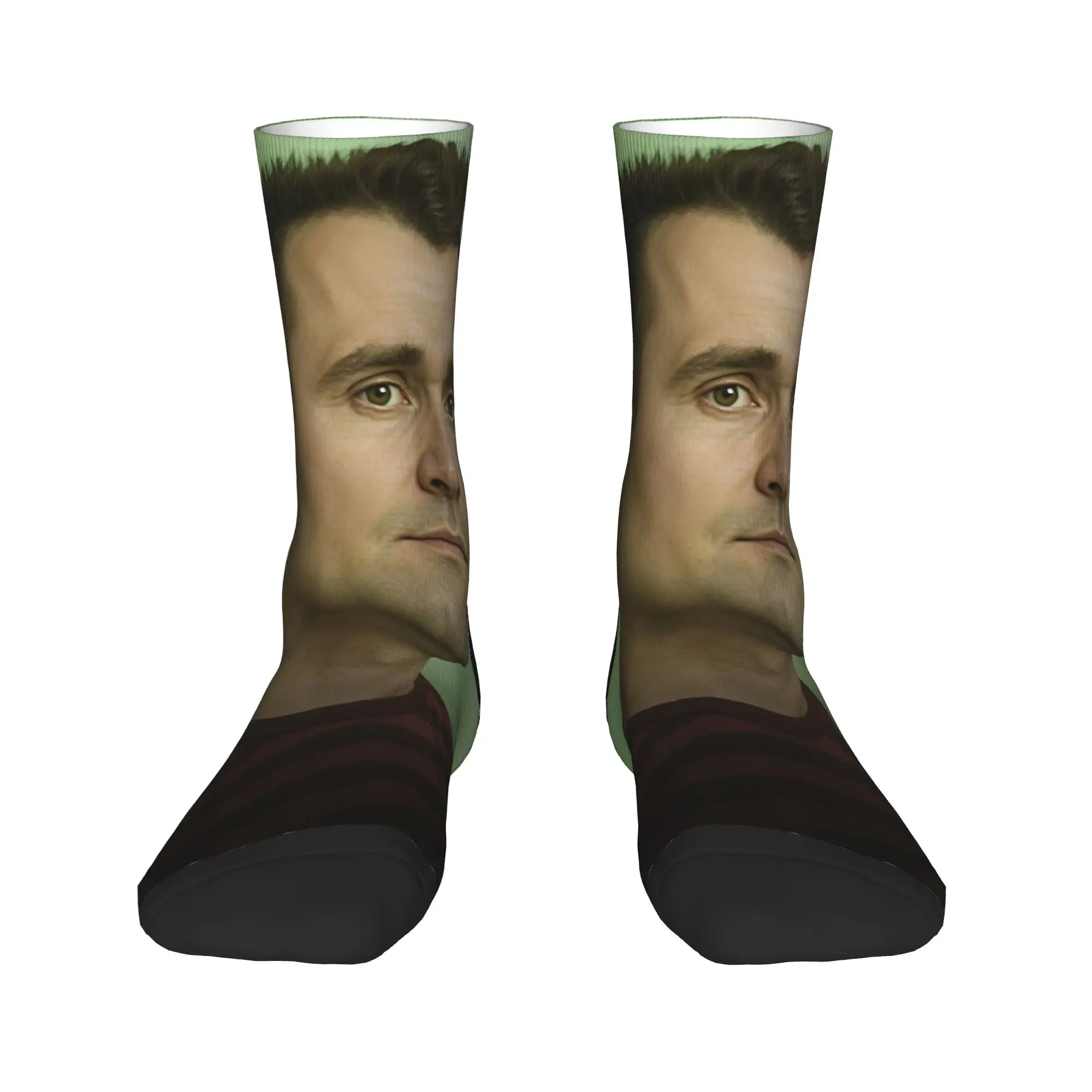 Men's Socks Charlie Kirk Portrait Vintage Meme  Stockings Autumn Funny Quality Socks Pattern Cycling Anti Slip Socks