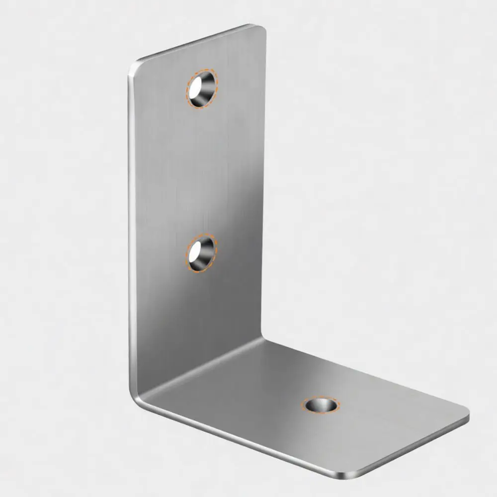 Heavy Duty Floating Shelf Bracket Stainless Steel Adhesive Wall Support L Shape Corner Brace For Shelving Home Storage