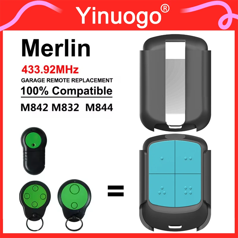 

YNG811 For Merlin M842 M844 M832 MERLIN Prolift M430R M230T Gate Remote Control 433.92MHz Rolling Code Garage Door Opener