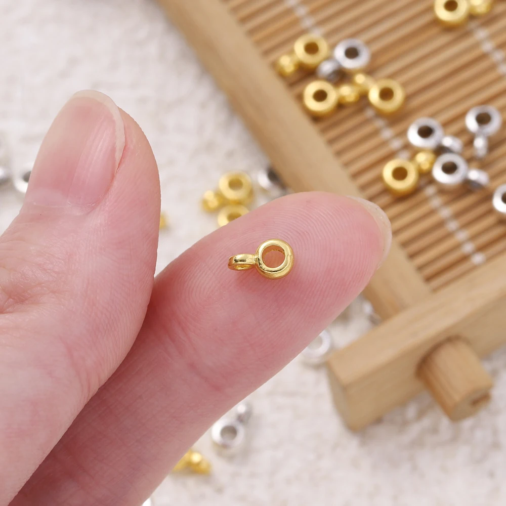 100 Stück/Lot Bail-Perlen-Charms für DIY Charm-Armbänder, Anhänger, Schmuckherstellung, Zubehör, Großhandel – Detail 3