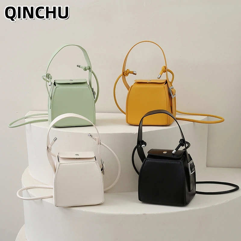 

QINCHU Pu Portable Small Square Women's Bag Trendy Box Bag Fashion Shoulder Bags Messenger Bag