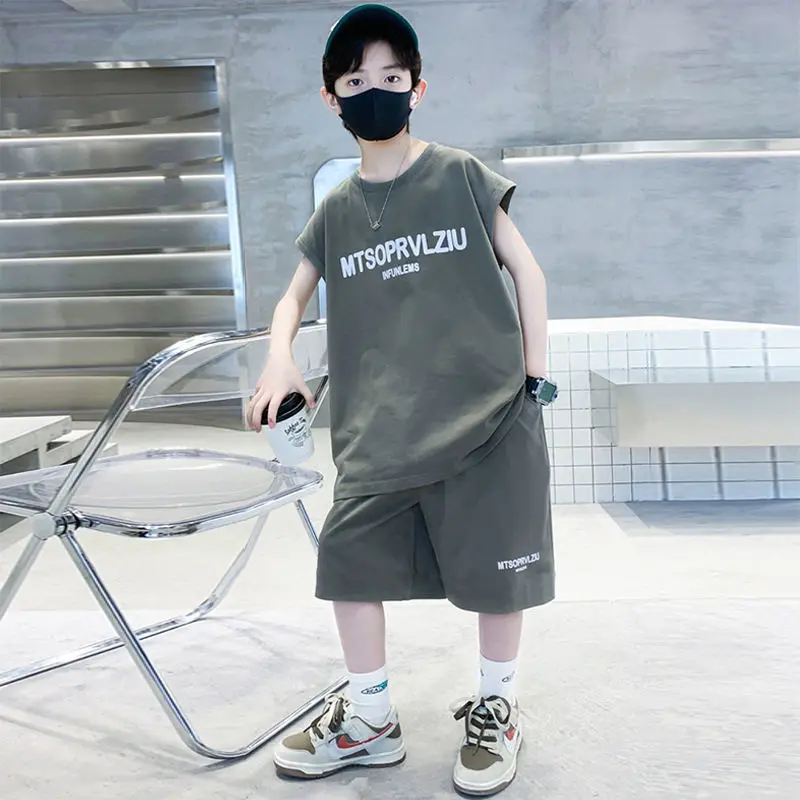 

Sportswear Boy Children's Clothes Clothing for Boys Single Suits and Cut Top Bottom Set Kids Summer Child Outfit Baby T-shirt