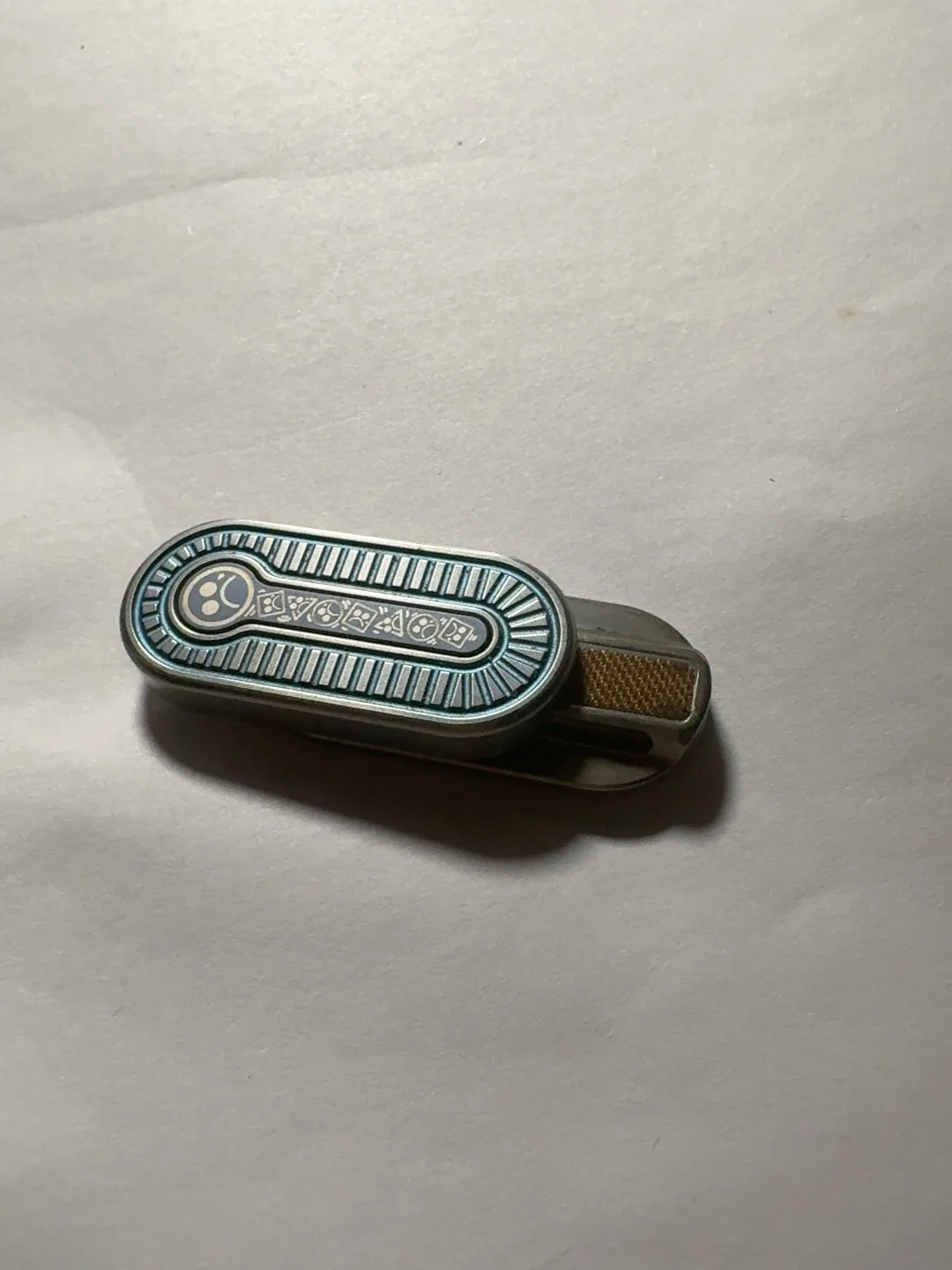 DZ Titanium Blue Topf Push Plate USED EDC, decompression toy