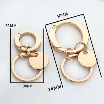 2025彈簧鑰匙圈KC金色可開合圓形登山扣包鏈,適用於鑰匙飾品製作DIY 6 最佳銷售 金色鑰匙扣 - №4