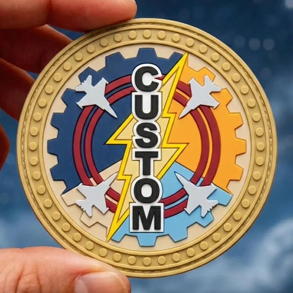 Custom 3D Embossed PVC Rubber Patch Personalized Your Logo Hook and Loop Sew On Badge Waterproof Clothing Tag DIY Applique