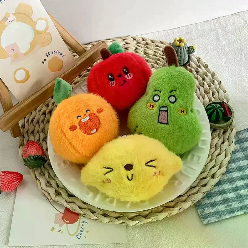 사랑스러운 과일 키체인 플루 장난감 인형 웨딩 콘페티 소녀 가방 펜던트 학교 가방 부드러운 봉제 인형 모든 연령대용