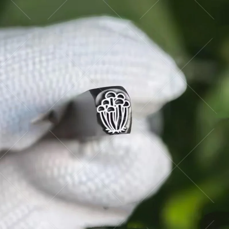 Jewelry Stamps: Various Mushroom Designs—Steel Stamps, Gold and Silver Bracelet and Ring Chiseling Molds, and Gold-Beating Tools