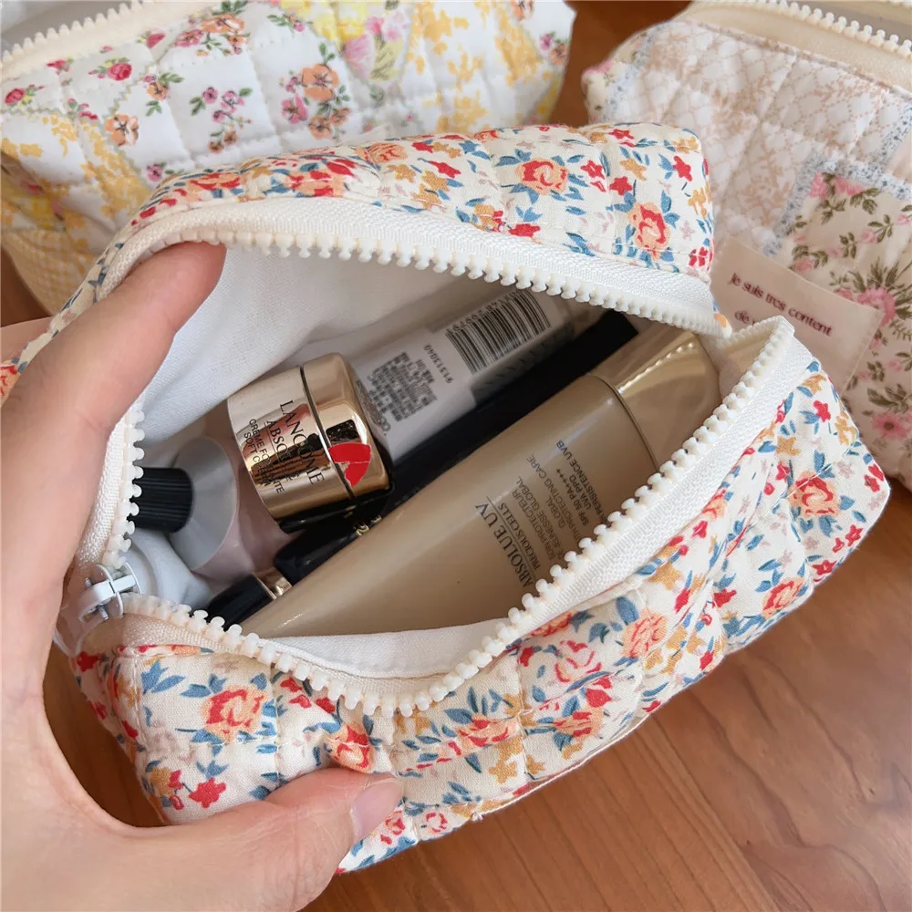 New Floral Cute Cosmetic Bags Makeup Brush Storage Bag Brushes Makeup Organizer Large Capacity Pencil Case Stationery Bags