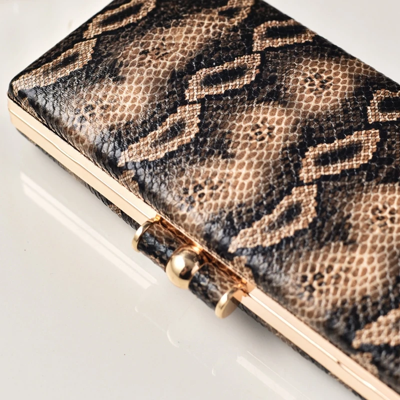 Fashionable Snake Skin Pattern Evening Bag Crossbody Handbag Women's Handbag Stylish Party Bag Crocodile And Leopard Print view 4