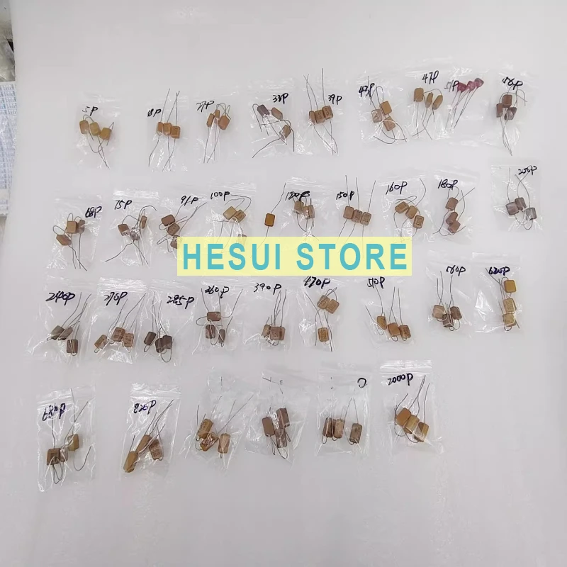 Old mica capacitor high frequency tuning mixed capacitor bag radio fever bile capacitor 100V withstand voltage DIY