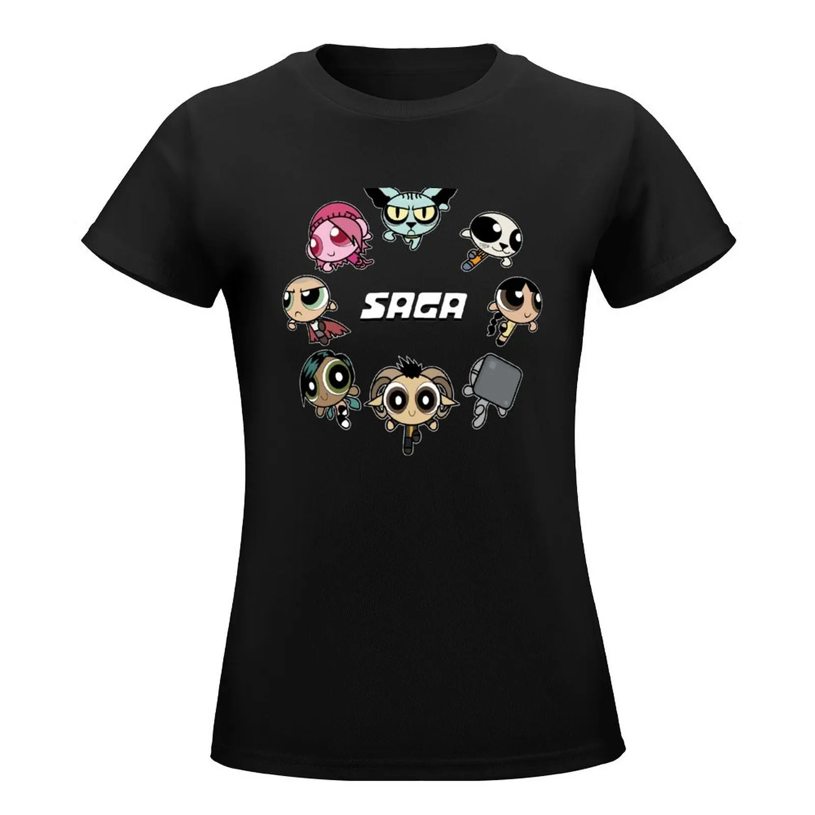 Saga Puffs Parody T-Shirt summer top graphics womans clothing