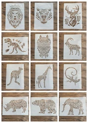 A4 29 * 21cm DIY Stencils Wall Painting Scrapbook Coloring Embossing Album Decorative Paper Card Template Animal