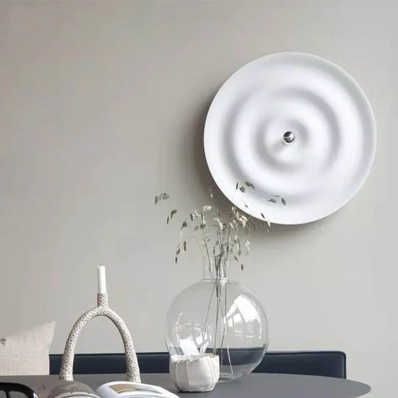 Modern Minimalist Bedside Wall Lamp Water Ripple Circular Art Design Living Room Bedroom Corridor Decorative Lighting Wall Lamp