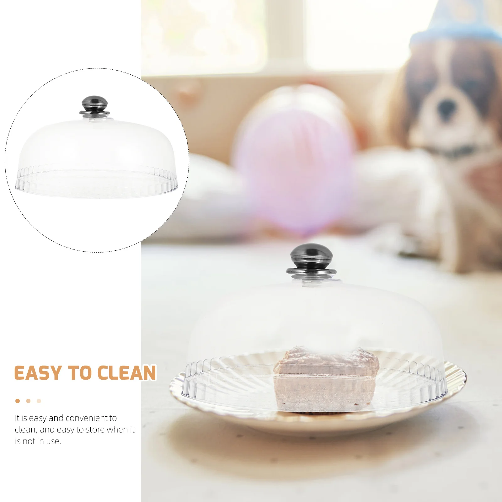 

Premium Wear Resistant Cake Cover Transparent Food Lid Dustproof Practical Kitchen Restaurant Fruit Tray Protection