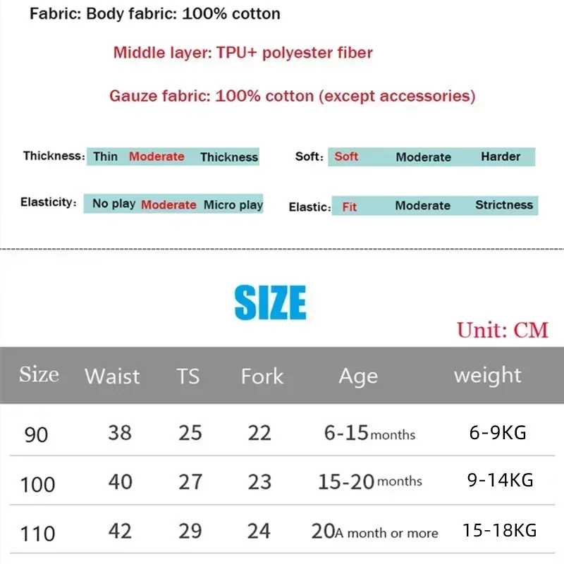 1pc pantaloni da allenamento per bambini riutilizzabili impermeabili pantaloncini per neonati biancheria intima di stoffa pannolini per bambini mutandine fasciatoio