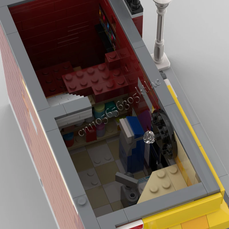 Fotografia 5: 1105 Peças MOC-10321 Modelo de Edifício de Apartamentos e Loja de Conveniência com Cenário Urbano, Quebra-Cabeça Personalizado DIY, Tecnologia de Montagem Criativa, Brinquedo Infantil, Presente