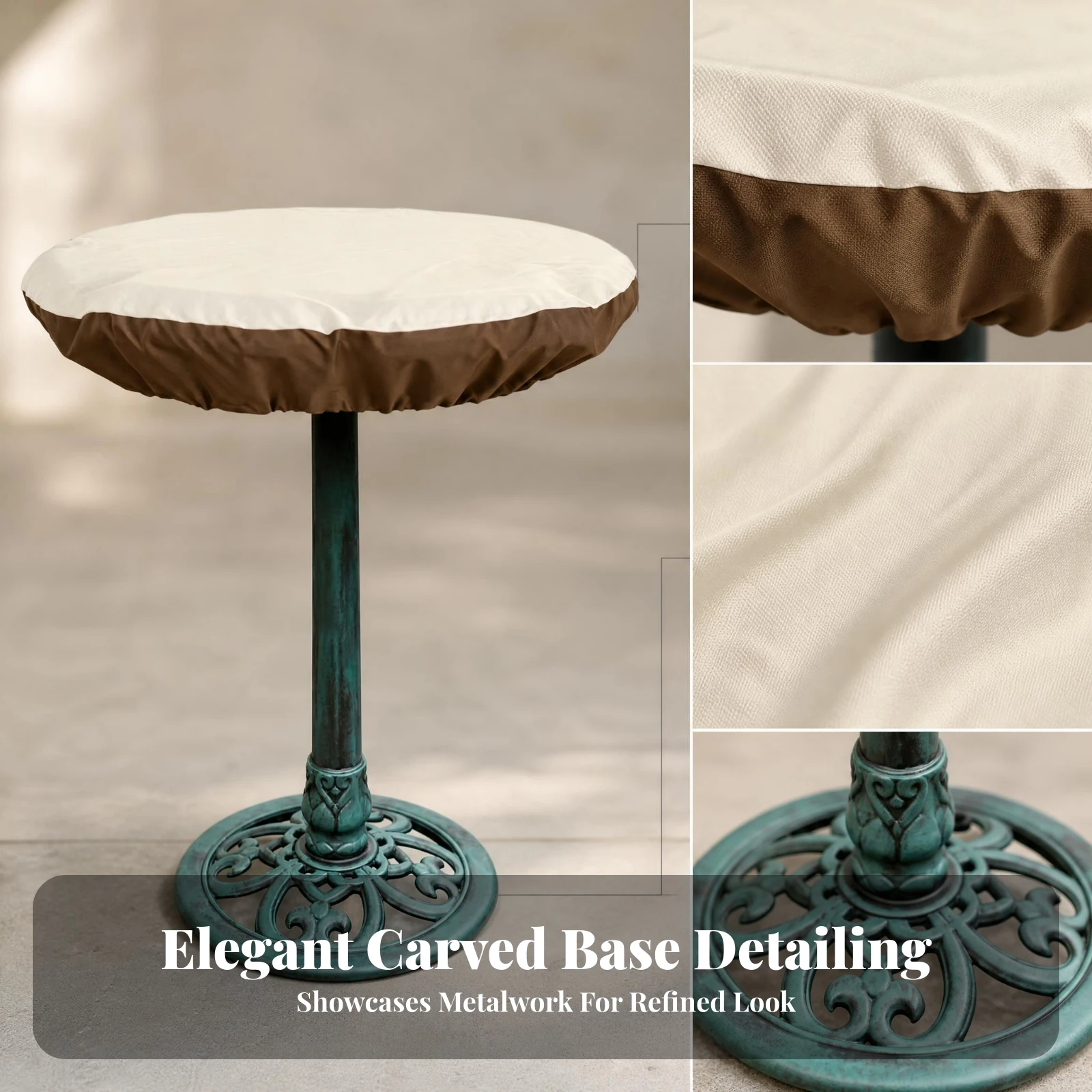 Fitted Bird Bath Cover Dome Shape Yard Accessory